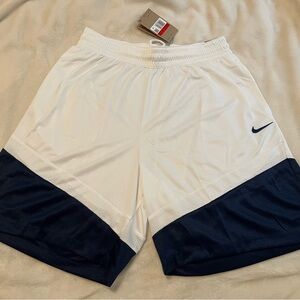 NWT Mens Nike Icon Dri-FIT 8" Basketball Shorts White/Penn State Blue (L)